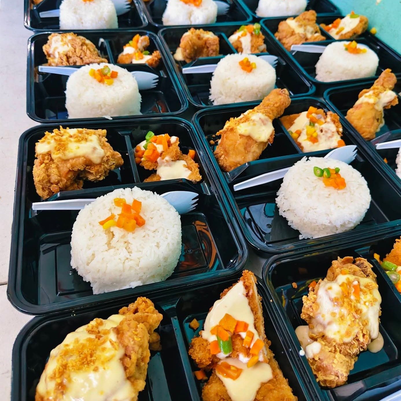 Bento meals spread
